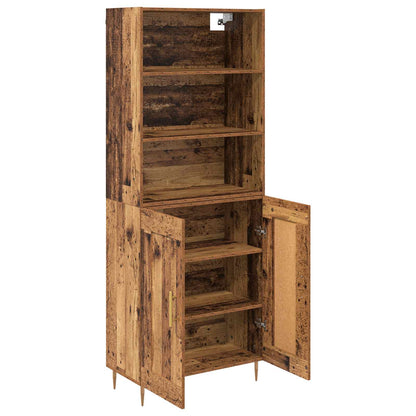 vidaXL Highboard Old Wood 69.5 x 34 x 180 cm Engineered Wood