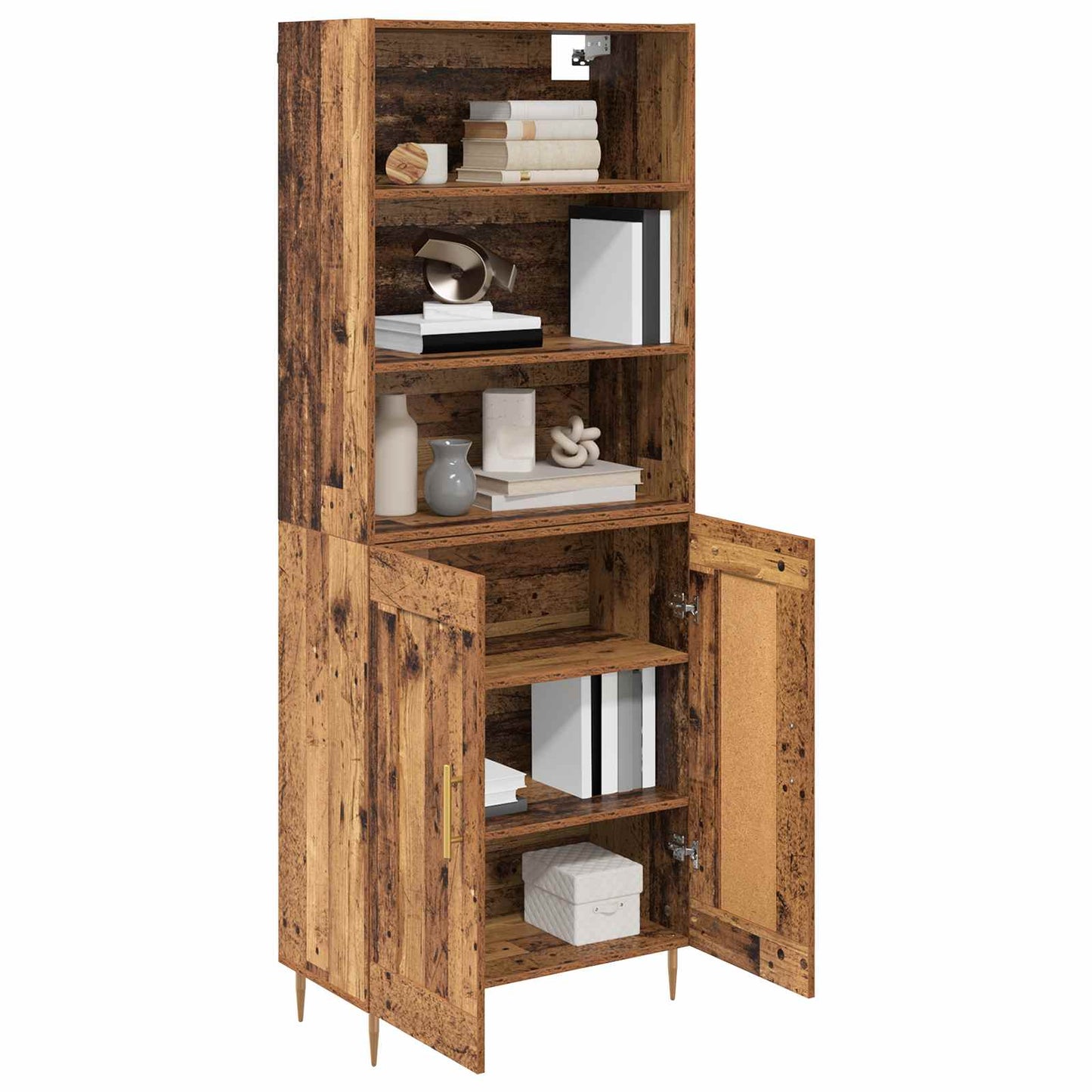 vidaXL Highboard Old Wood 69.5 x 34 x 180 cm Engineered Wood