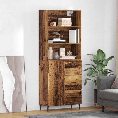 vidaXL Highboard with Drawer 2 pcs Old Wood Engineered Wood