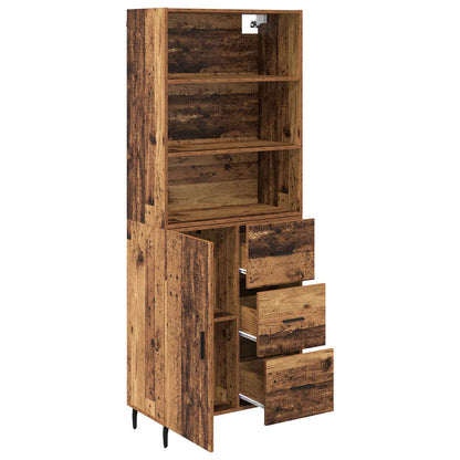 vidaXL Highboard with Drawer 2 pcs Old Wood Engineered Wood