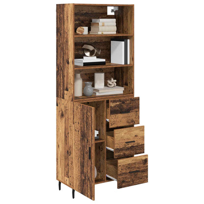vidaXL Highboard with Drawer 2 pcs Old Wood Engineered Wood