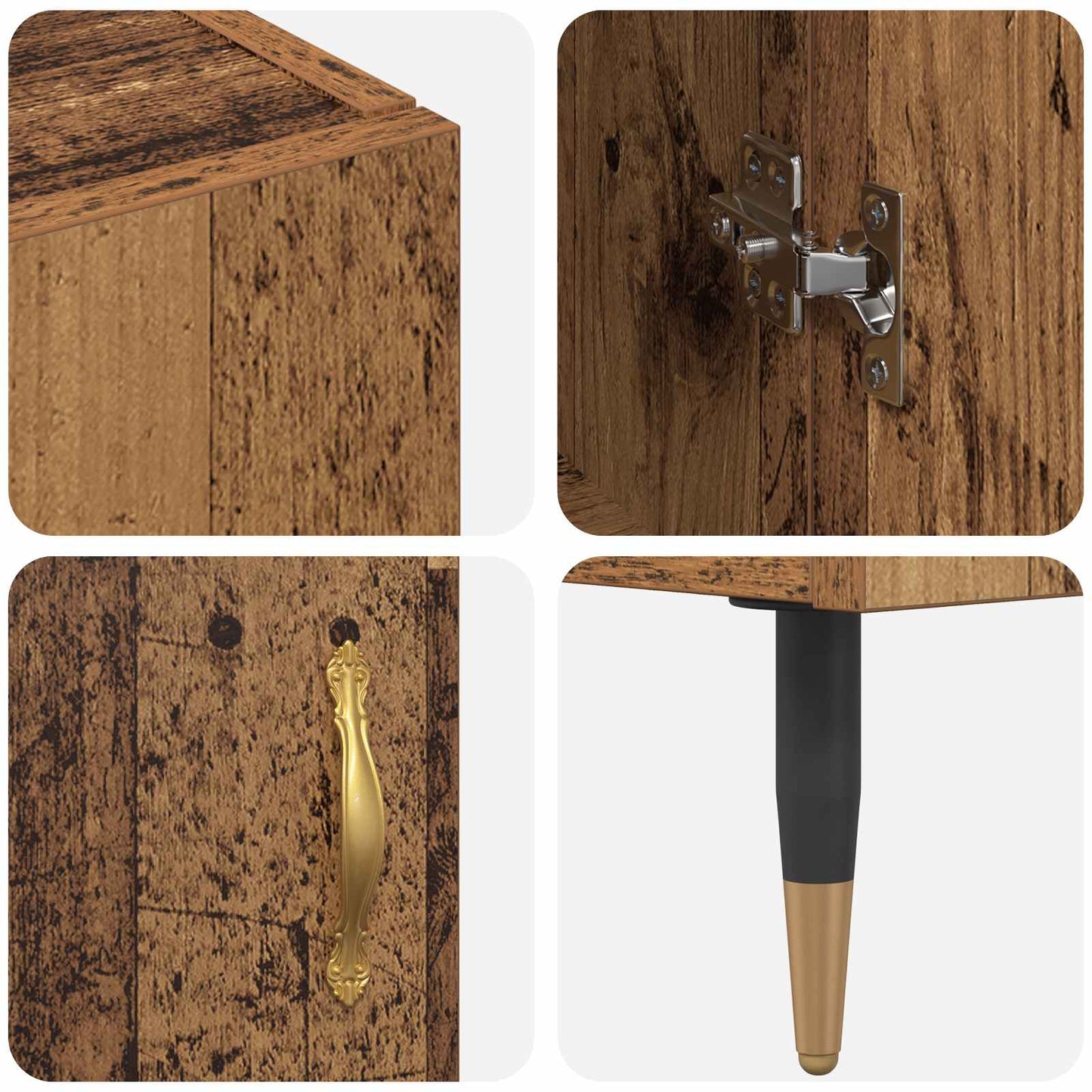 vidaXL Highboard Old Wood 69.5 x 34 x 180 cm Engineered Wood