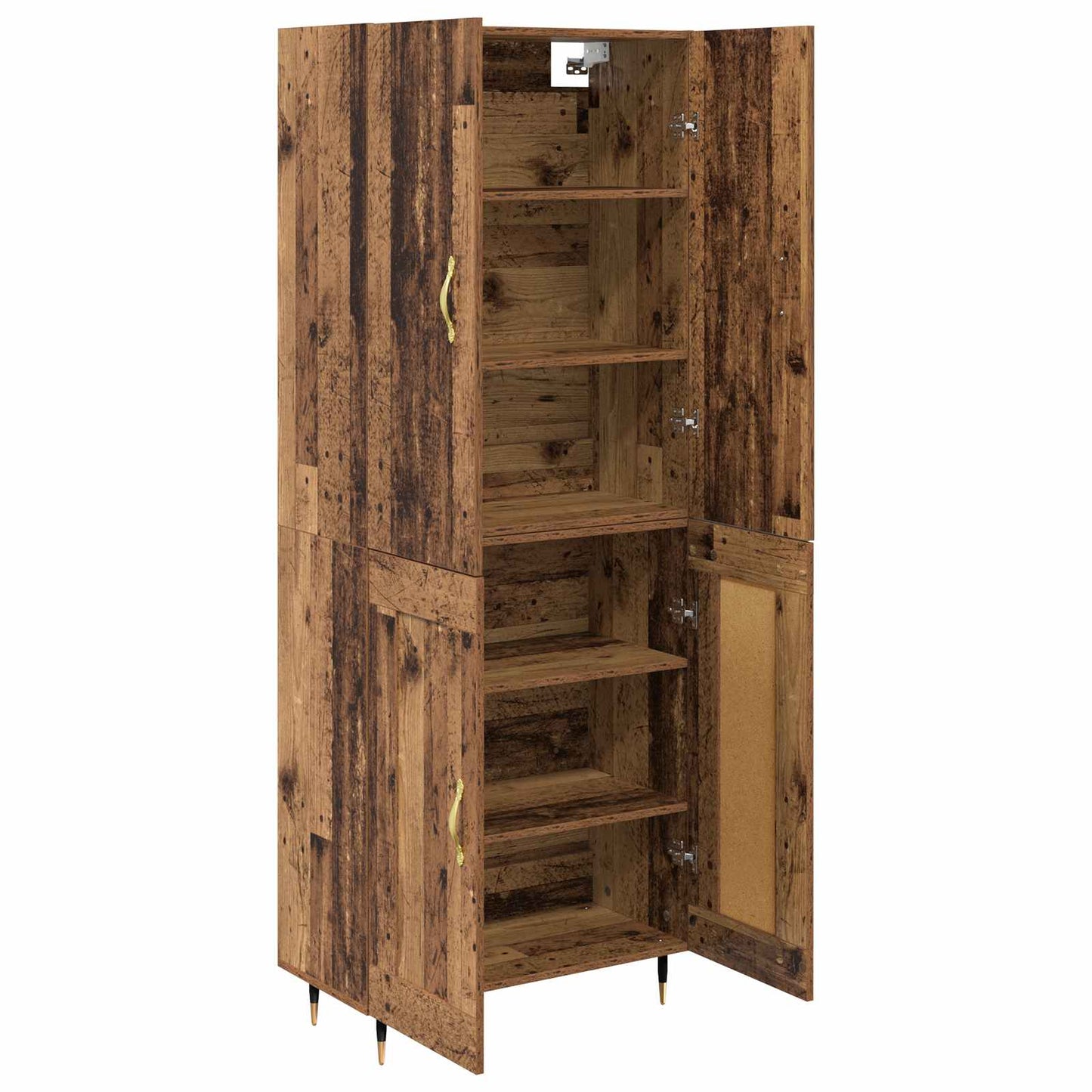 vidaXL Highboard Old Wood 69.5 x 34 x 180 cm Engineered Wood