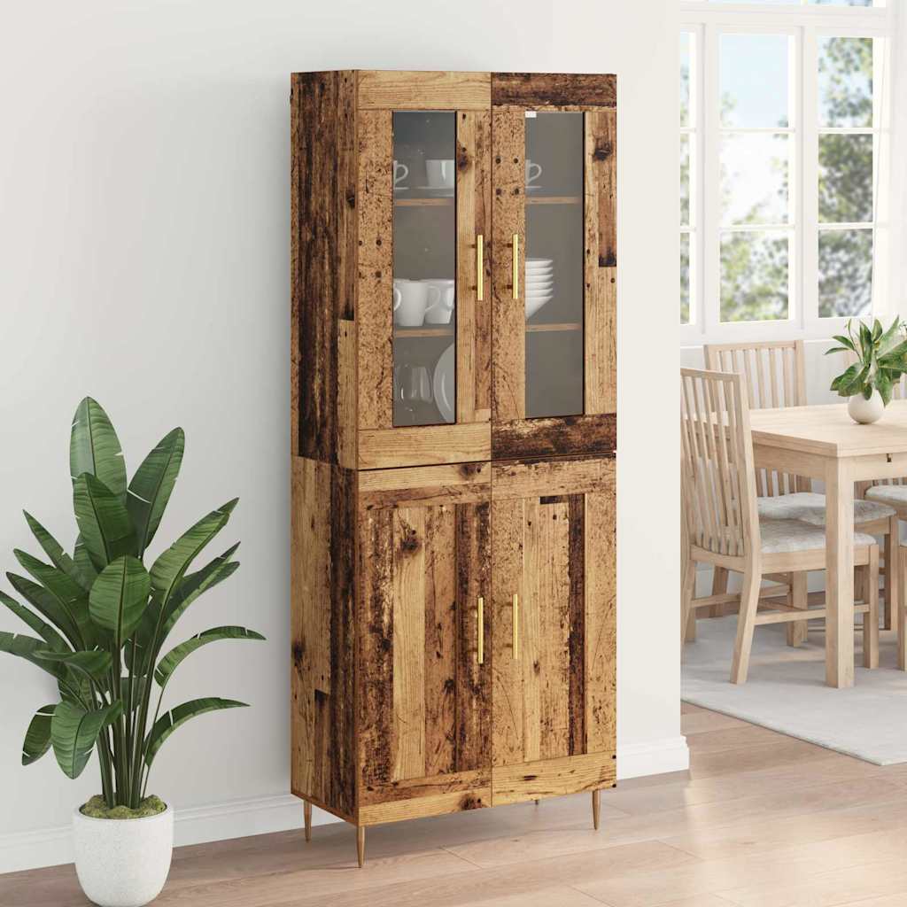 vidaXL Highboard 2 pcs Old Wood Engineered Wood