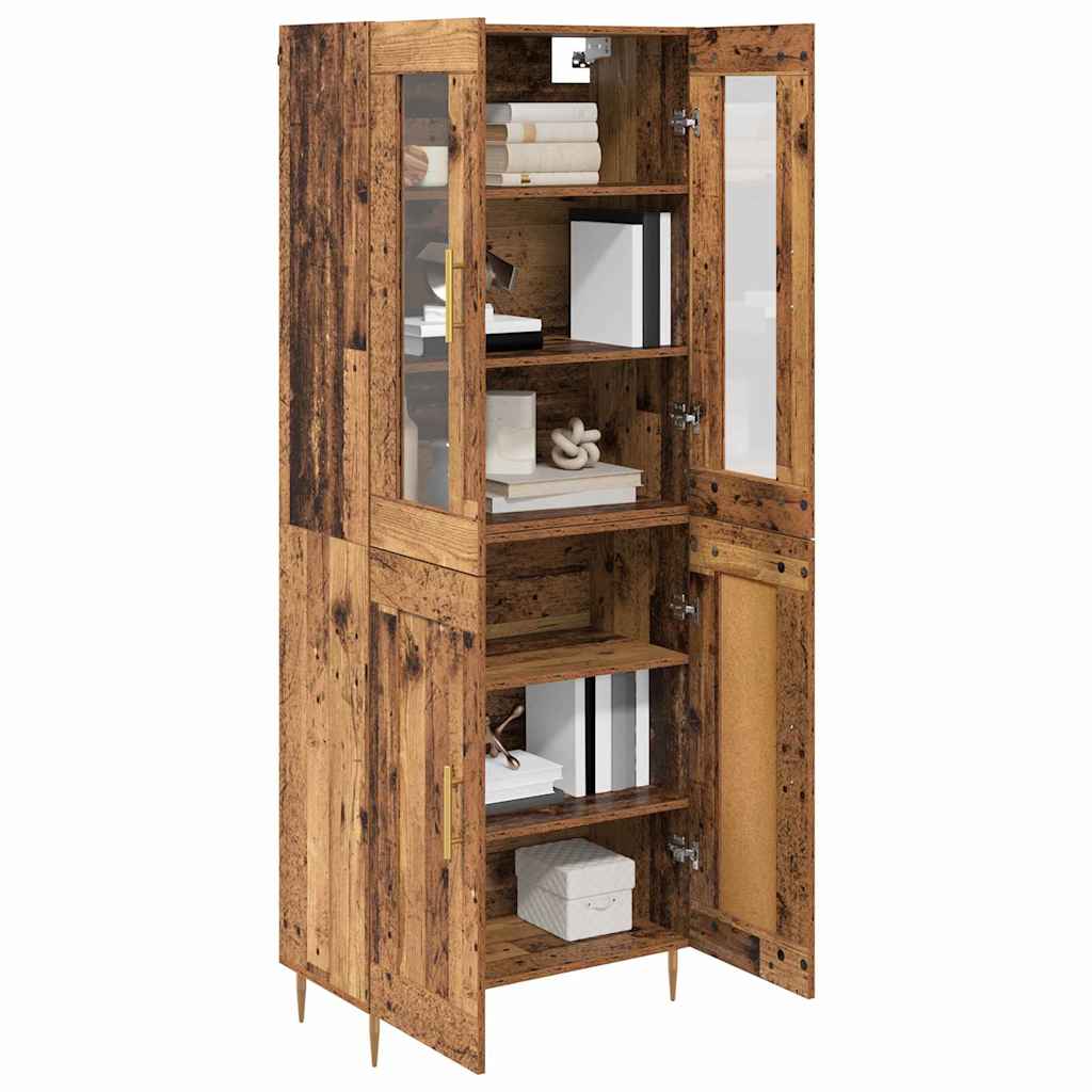 vidaXL Highboard 2 pcs Old Wood Engineered Wood