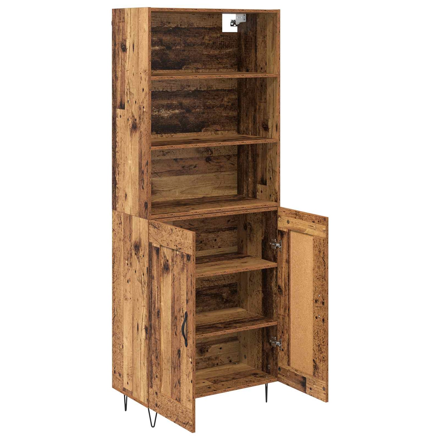 vidaXL Highboard 2 pcs Old Wood Engineered Wood