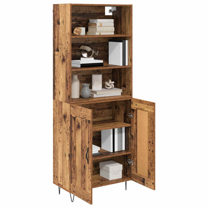 vidaXL Highboard 2 pcs Old Wood Engineered Wood