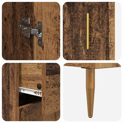 vidaXL Highboard with Drawer 2 pcs Old Wood Engineered Wood