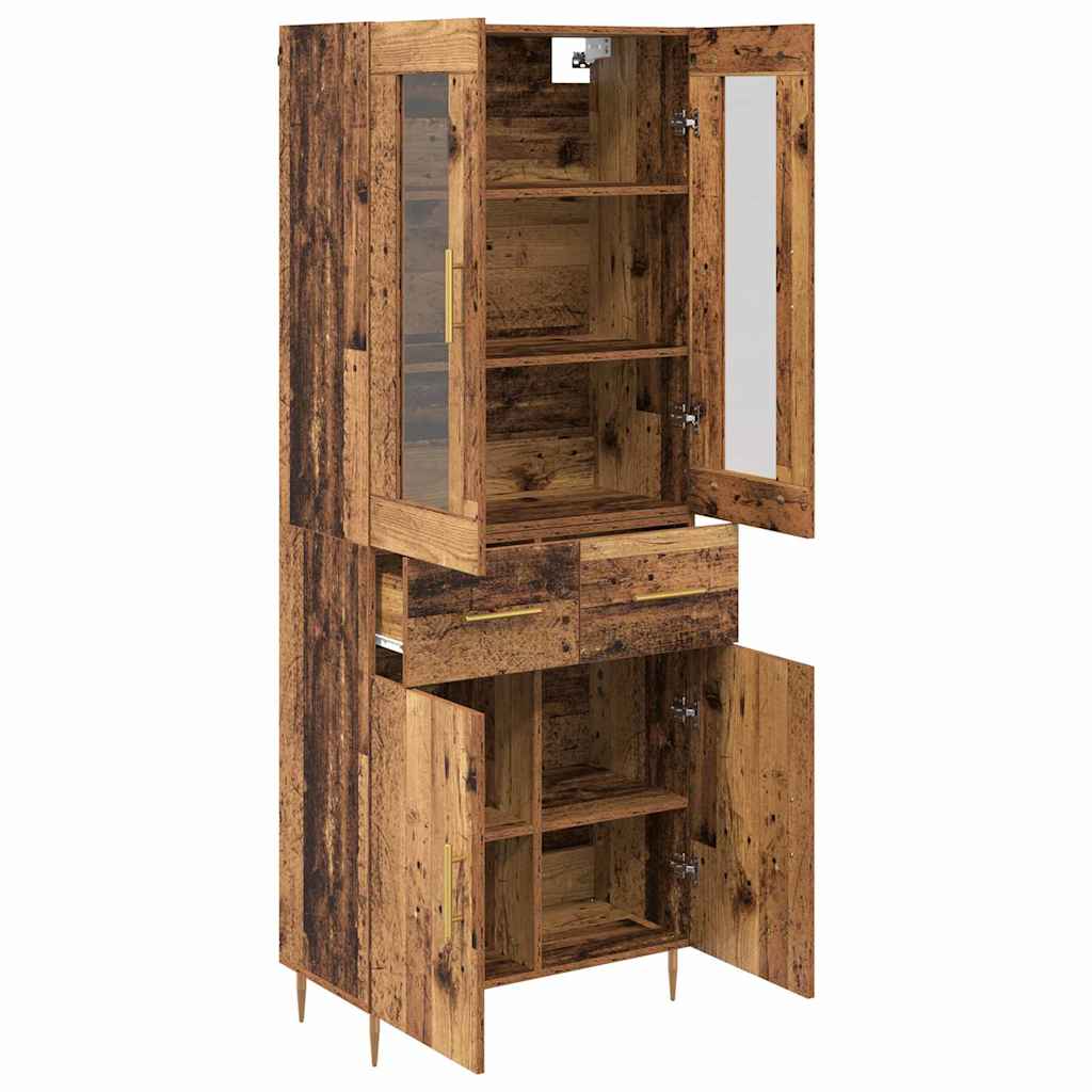 vidaXL Highboard with Drawer 2 pcs Old Wood Engineered Wood