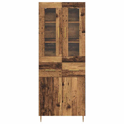 vidaXL Highboard with Drawer 2 pcs Old Wood Engineered Wood