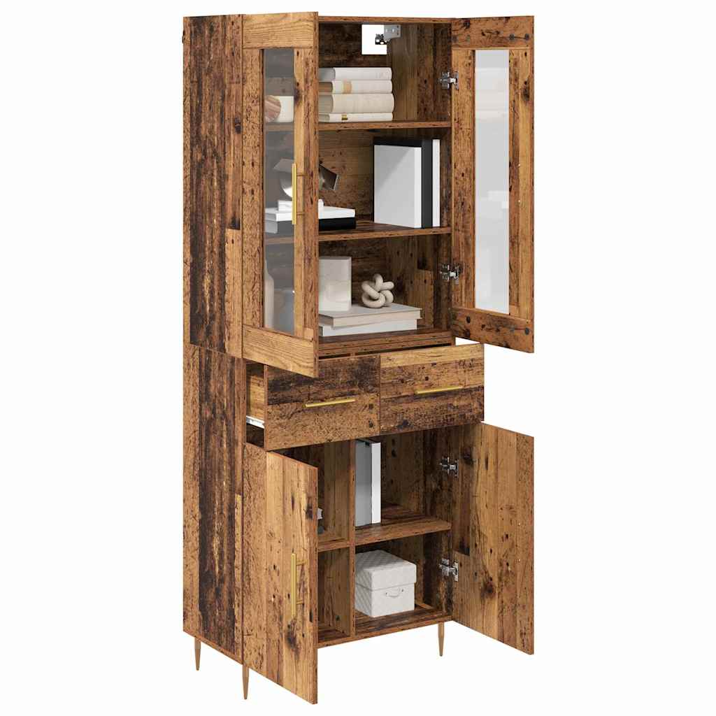 vidaXL Highboard with Drawer 2 pcs Old Wood Engineered Wood