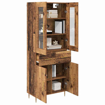 vidaXL Highboard with Drawer 2 pcs Old Wood Engineered Wood