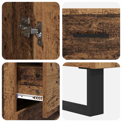 vidaXL Highboard Old Wood 69.5 x 34 x 180 cm Engineered Wood