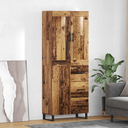 vidaXL Highboard Old Wood 69.5 x 34 x 180 cm Engineered Wood