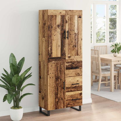 vidaXL Highboard Old Wood 69.5 x 34 x 180 cm Engineered Wood
