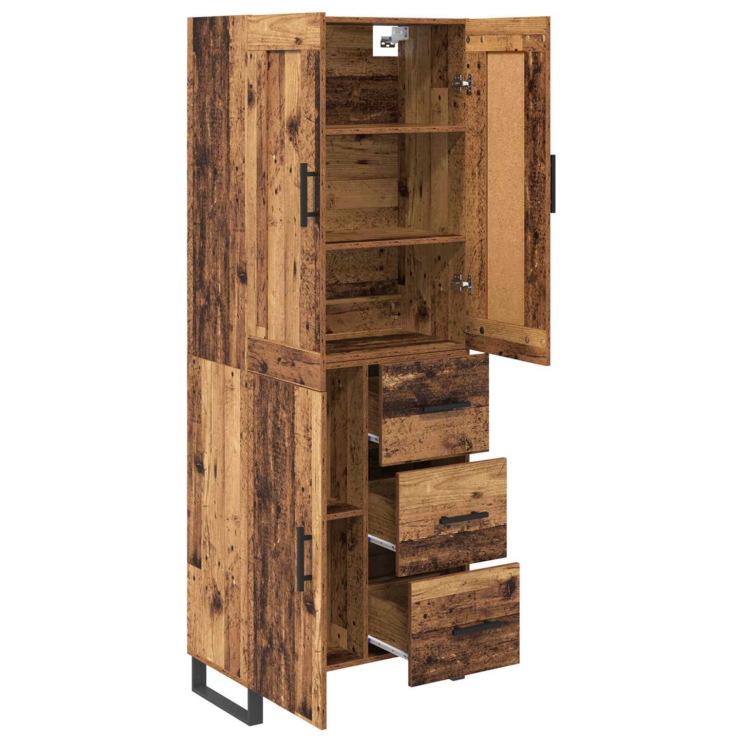 vidaXL Highboard Old Wood 69.5 x 34 x 180 cm Engineered Wood
