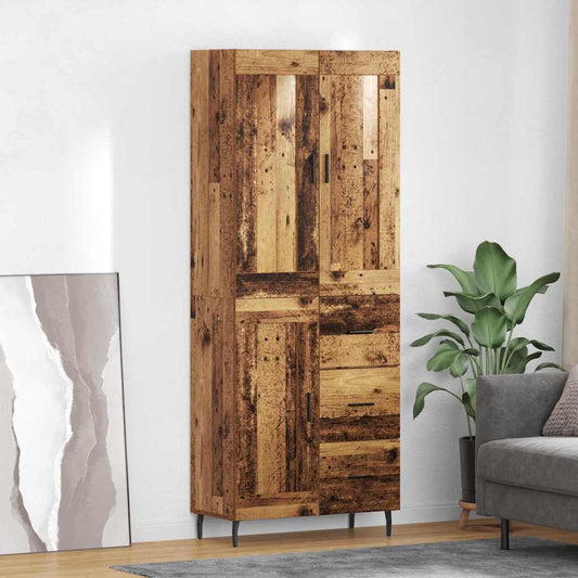 vidaXL Highboard with Drawer 2 pcs Old Wood Engineered Wood