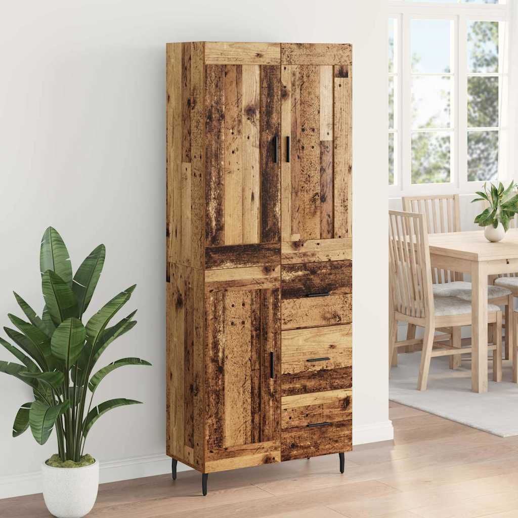 vidaXL Highboard with Drawer 2 pcs Old Wood Engineered Wood