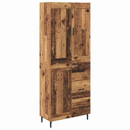 vidaXL Highboard with Drawer 2 pcs Old Wood Engineered Wood