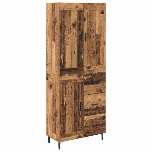vidaXL Highboard with Drawer 2 pcs Old Wood Engineered Wood