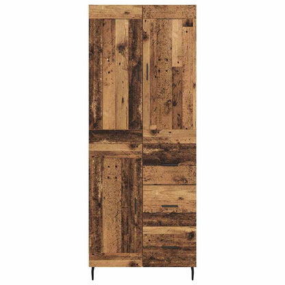 vidaXL Highboard with Drawer 2 pcs Old Wood Engineered Wood