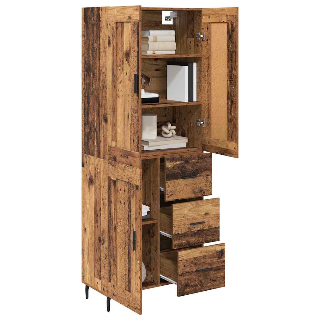 vidaXL Highboard with Drawer 2 pcs Old Wood Engineered Wood