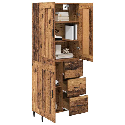 vidaXL Highboard with Drawer 2 pcs Old Wood Engineered Wood