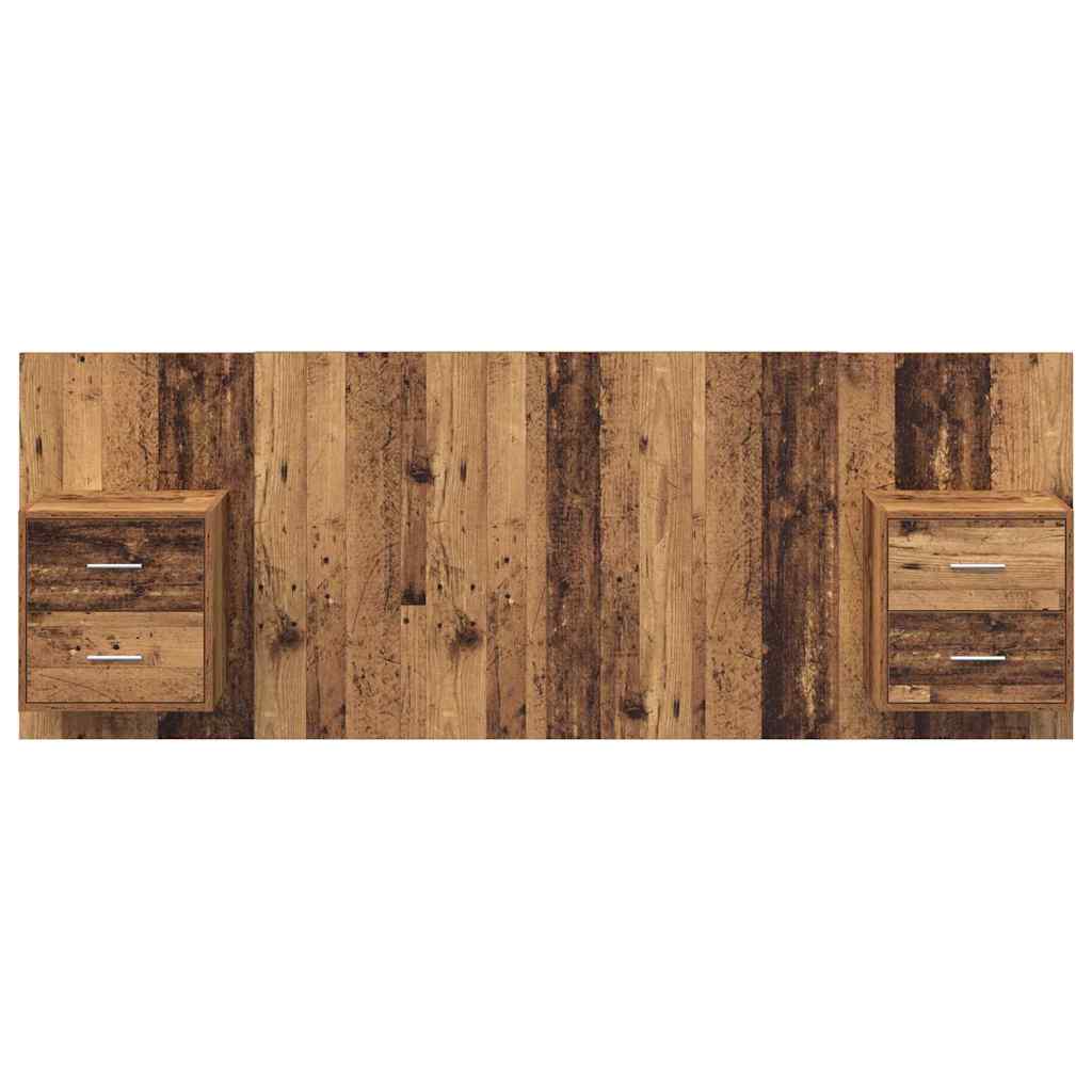 vidaXL Headboard with Cabinet 3 pcs Old Wood Engineered Wood