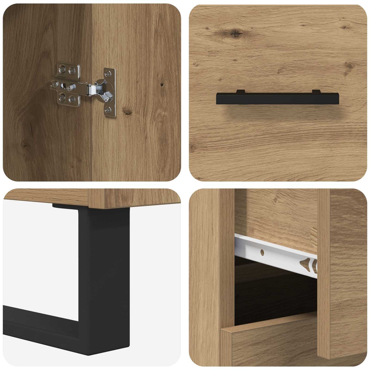 vidaXL Highboard Artisan Oak 69.5 x 34 x 180 cm Engineered Wood