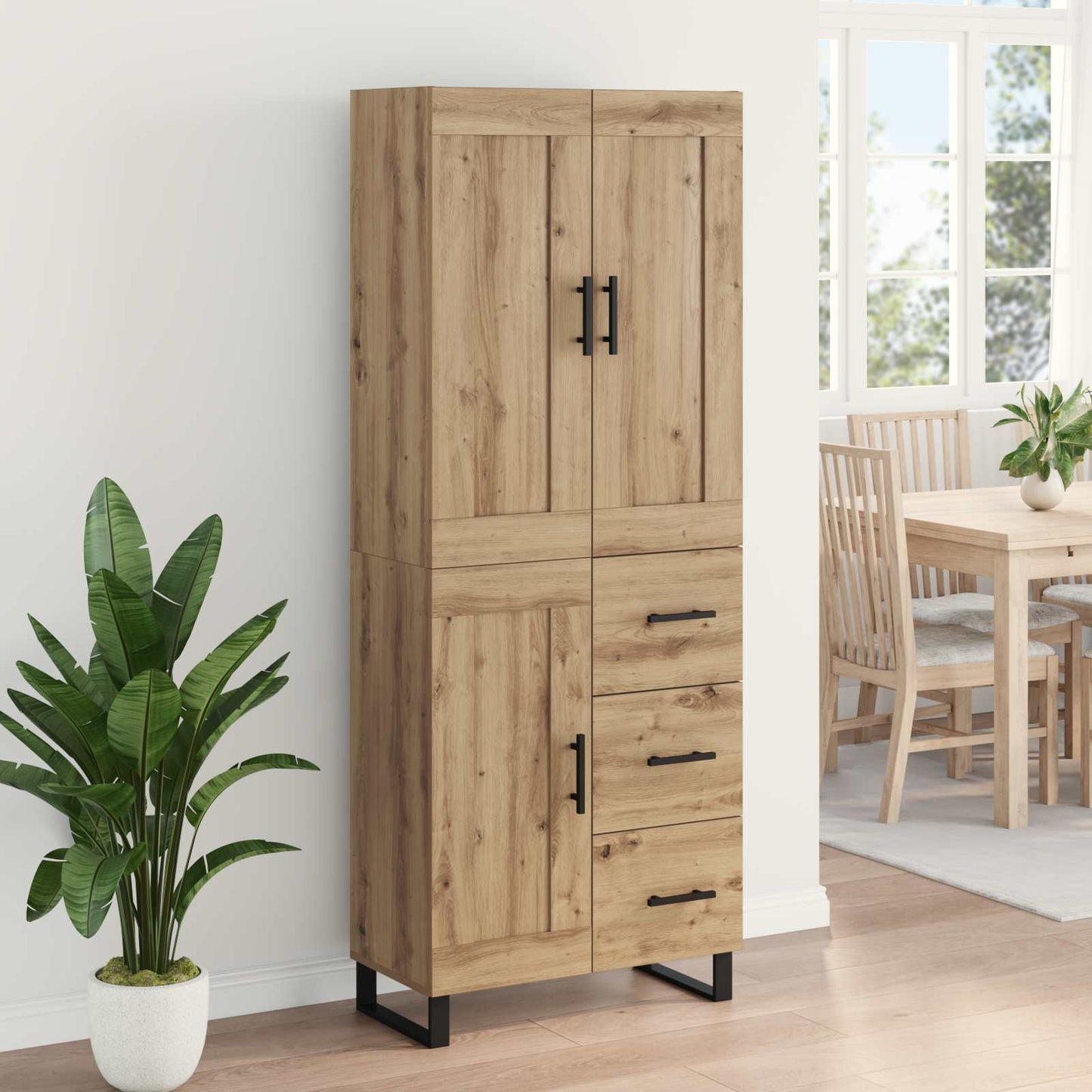 vidaXL Highboard Artisan Oak 69.5 x 34 x 180 cm Engineered Wood