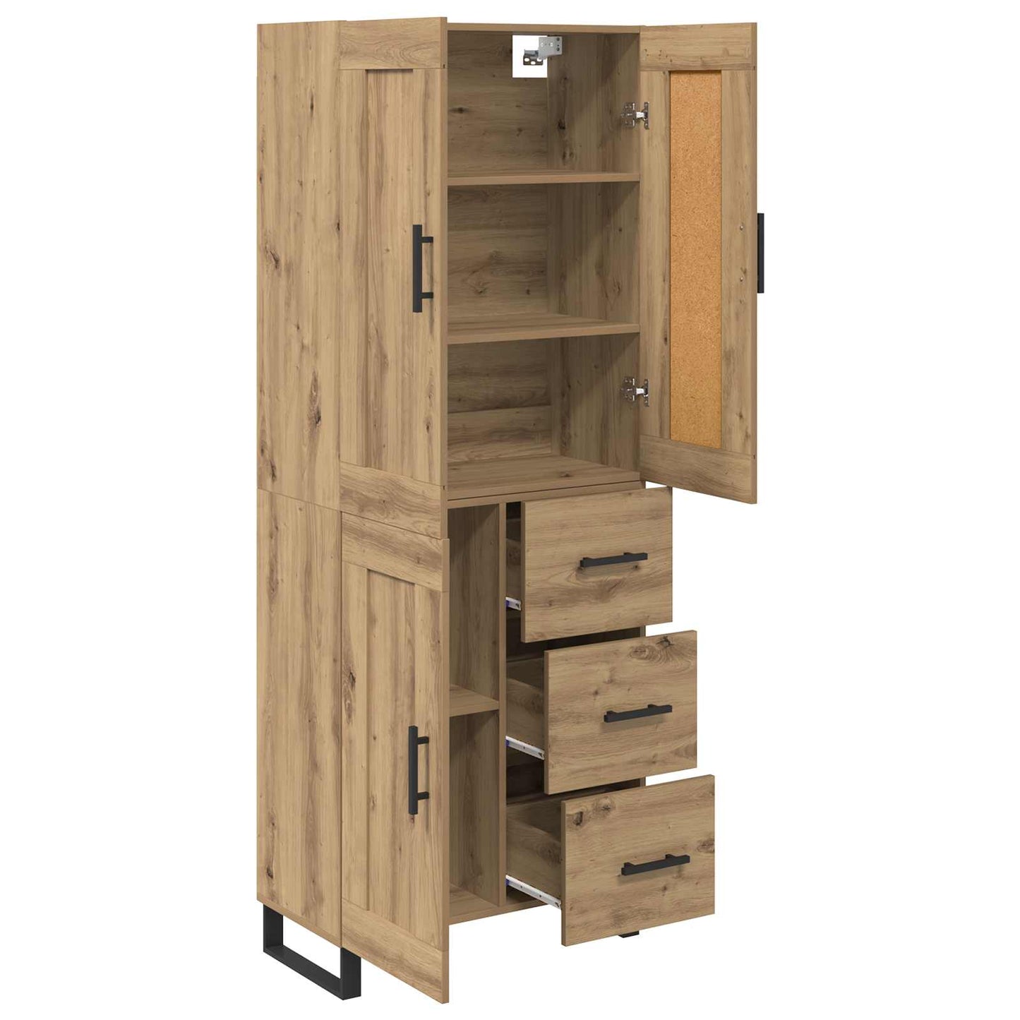 vidaXL Highboard Artisan Oak 69.5 x 34 x 180 cm Engineered Wood