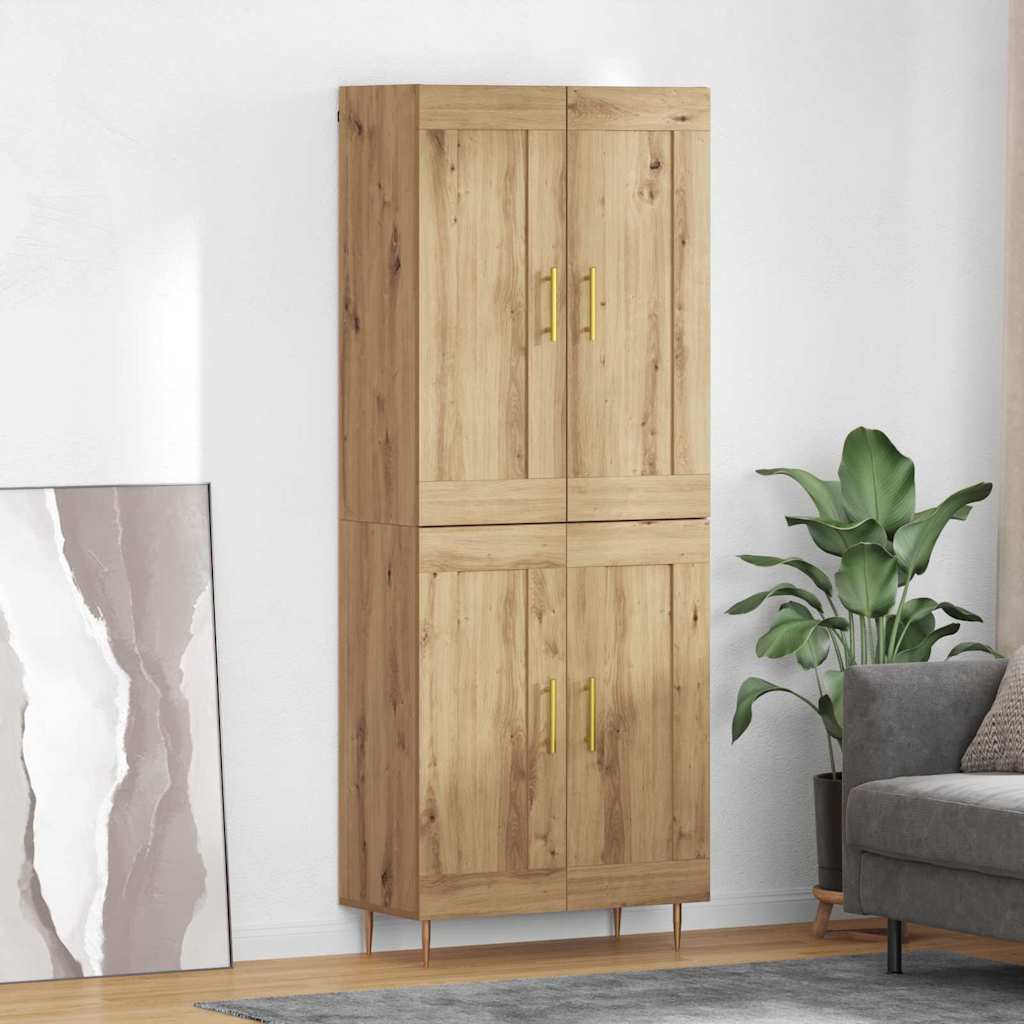 vidaXL Highboard Artisan Oak 69.5 x 34 x 180 cm Engineered Wood