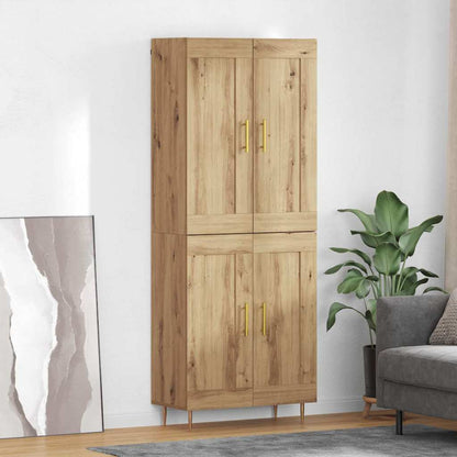 vidaXL Highboard Artisan Oak 69.5 x 34 x 180 cm Engineered Wood