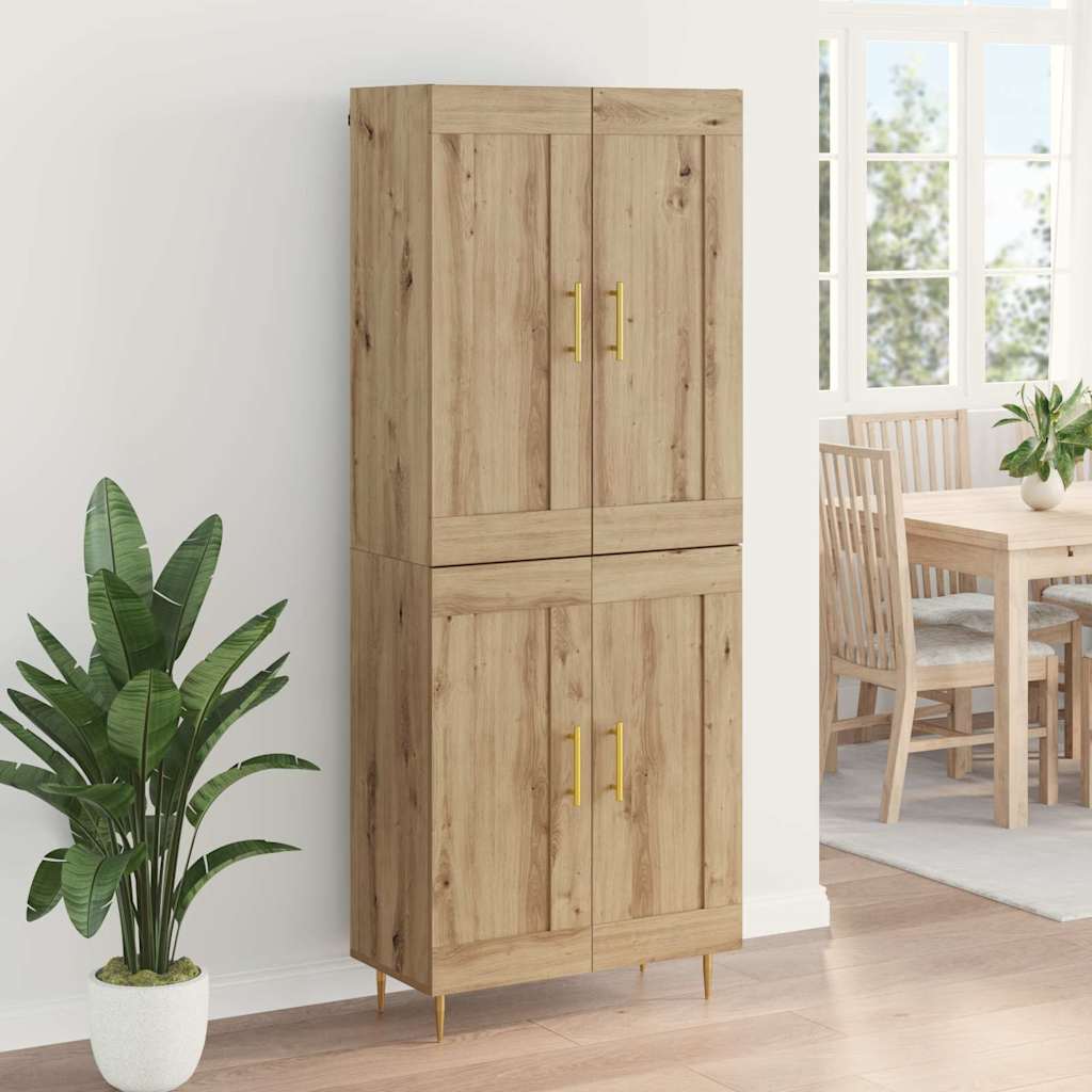 vidaXL Highboard Artisan Oak 69.5 x 34 x 180 cm Engineered Wood