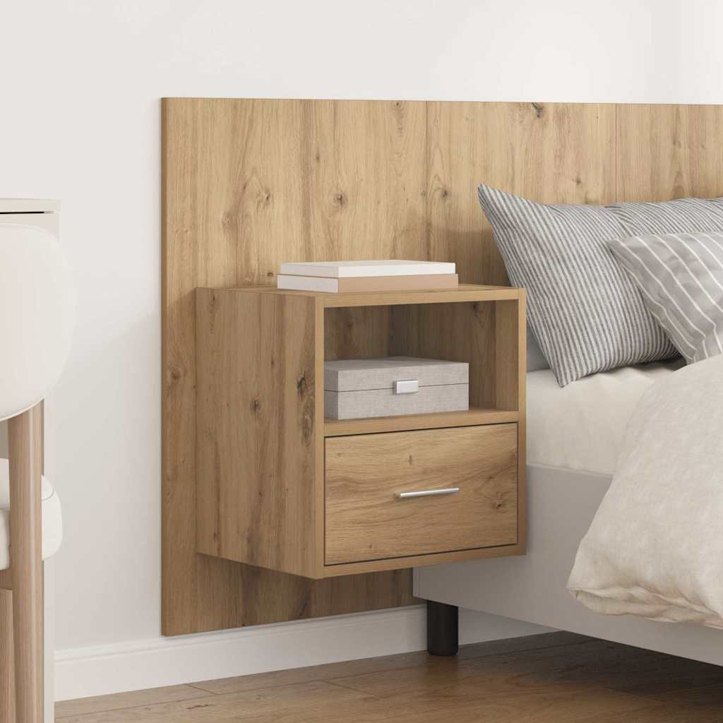 vidaXL Headboard With Cabinet 3 pcs Artisan Oak Engineered Wood