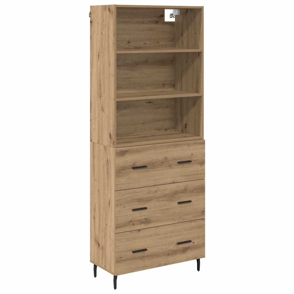 vidaXL Highboard with Drawer Artisan Oak 69.5 x 34 x 180 cm