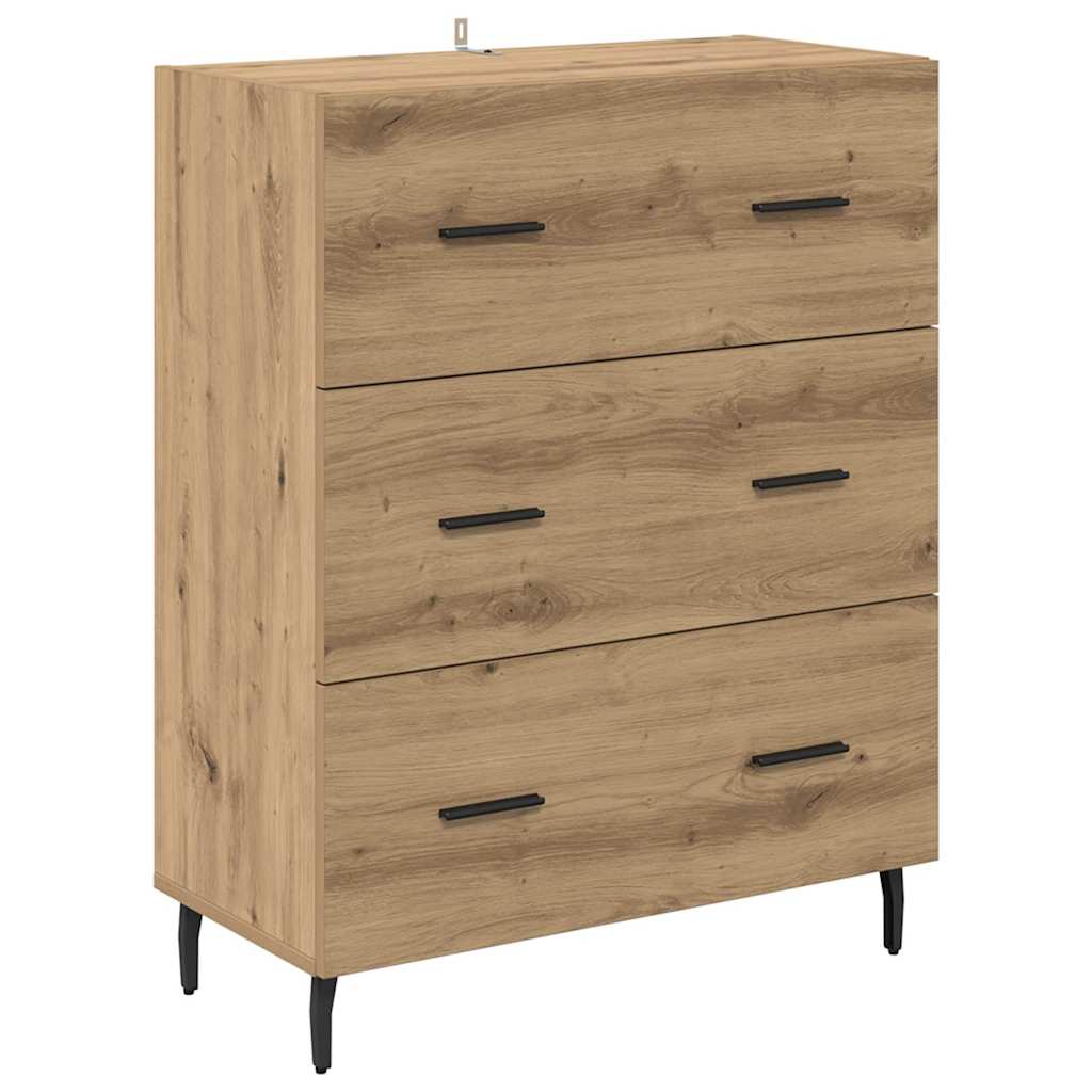 vidaXL Highboard with Drawer Artisan Oak 69.5 x 34 x 180 cm