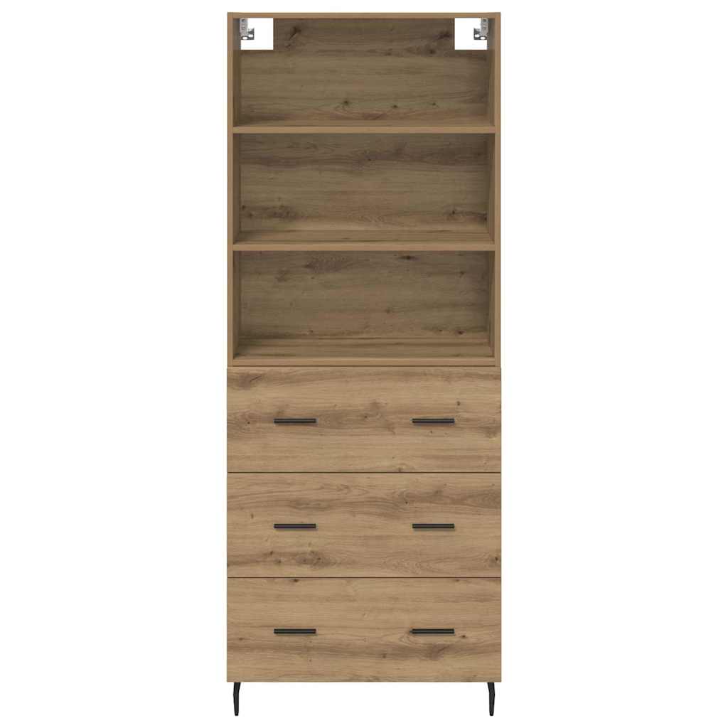 vidaXL Highboard with Drawer Artisan Oak 69.5 x 34 x 180 cm