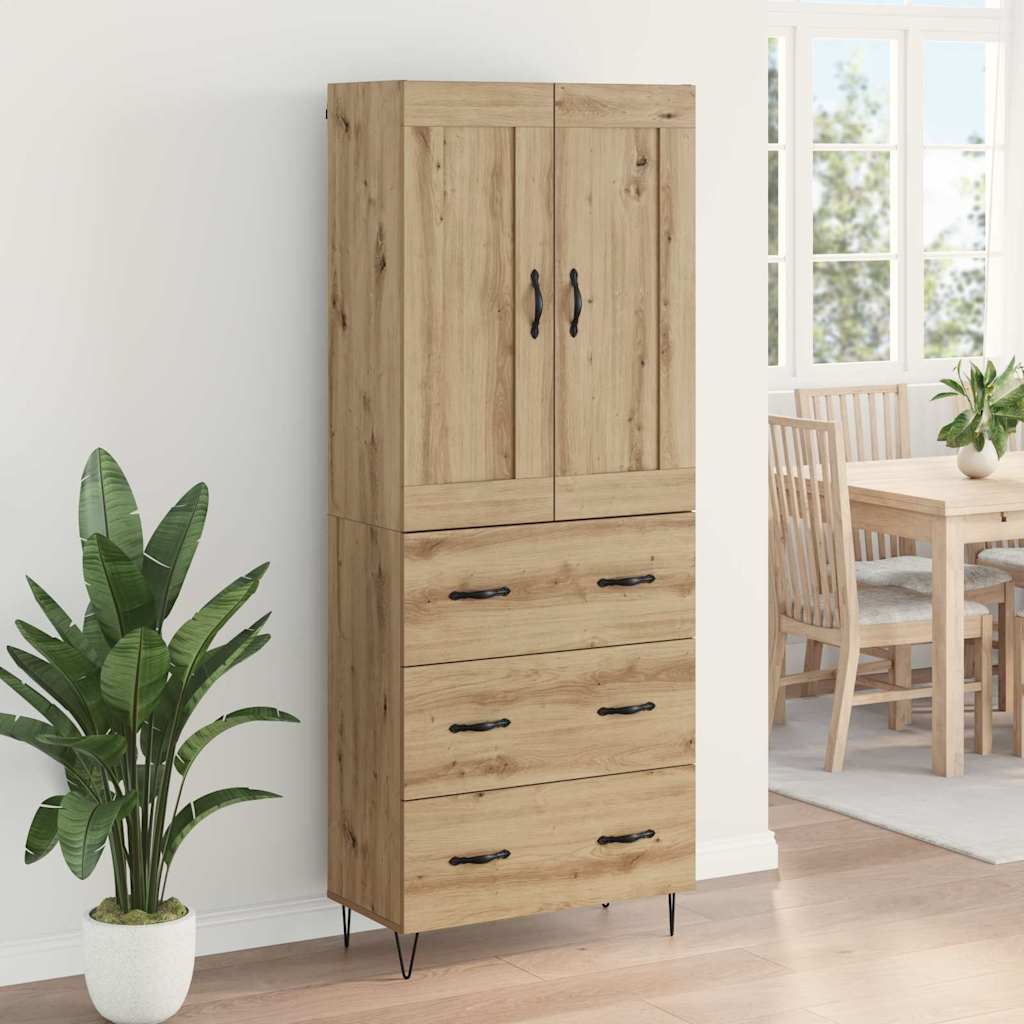 vidaXL Highboard Artisan Oak 69.5 x 34 x 180 cm Engineered Wood