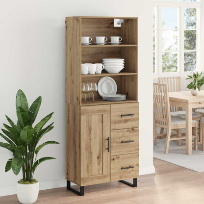 vidaXL Highboard with Drawer 2 pcs Artisan Oak Engineered Wood