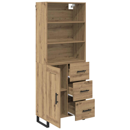vidaXL Highboard with Drawer 2 pcs Artisan Oak Engineered Wood