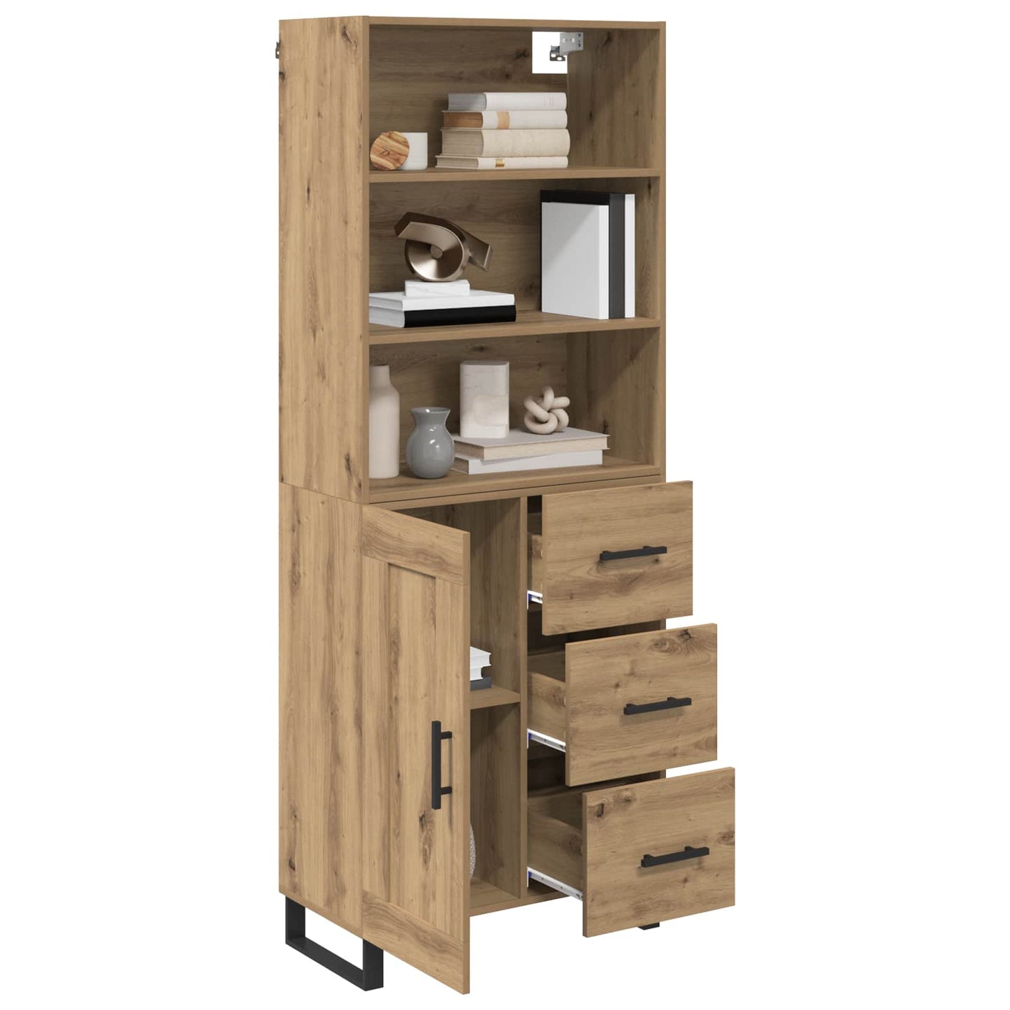 vidaXL Highboard with Drawer 2 pcs Artisan Oak Engineered Wood
