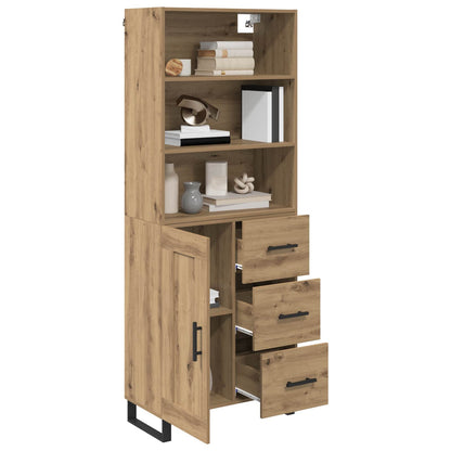 vidaXL Highboard with Drawer 2 pcs Artisan Oak Engineered Wood