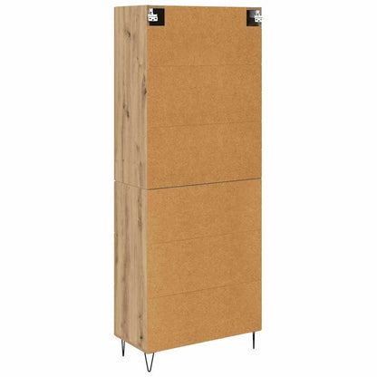 vidaXL Highboard 2 pcs Artisan Oak Engineered Wood and Glass