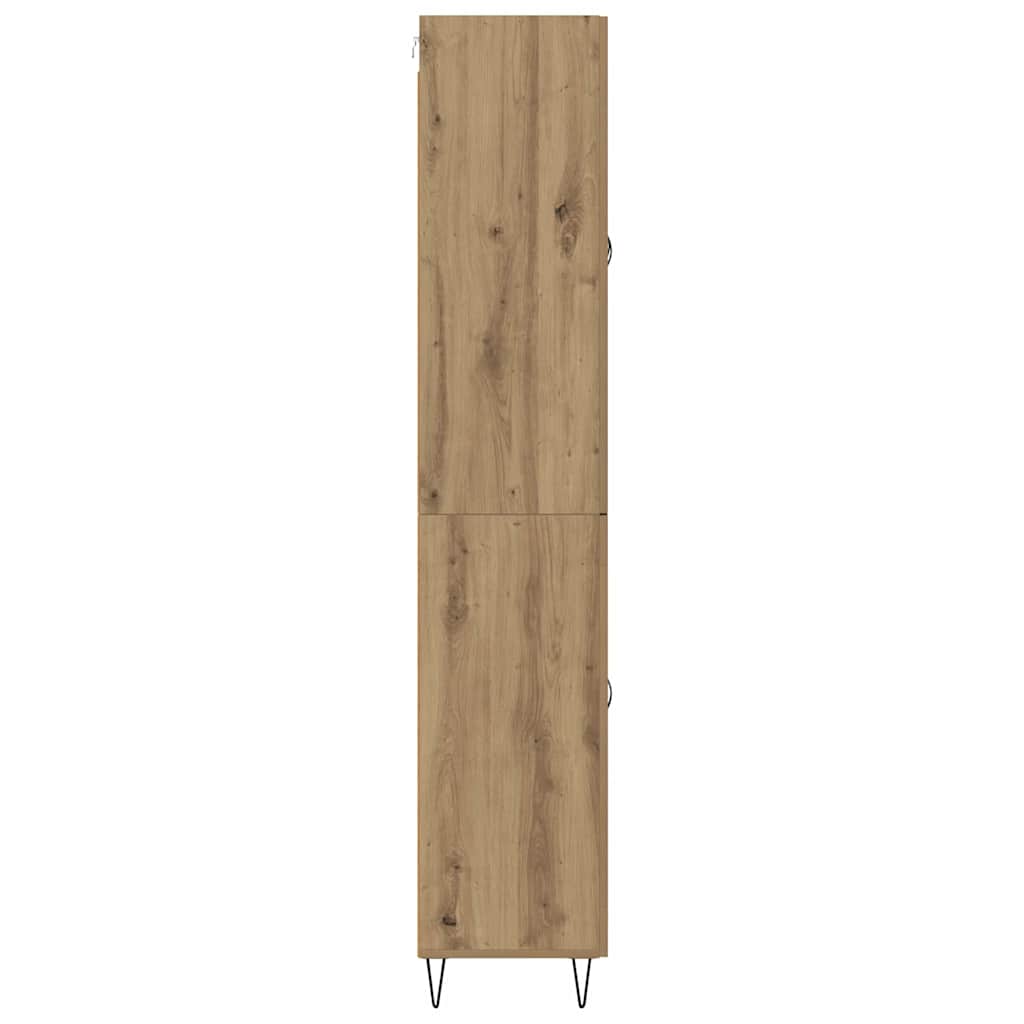vidaXL Highboard 2 pcs Artisan Oak Engineered Wood and Glass