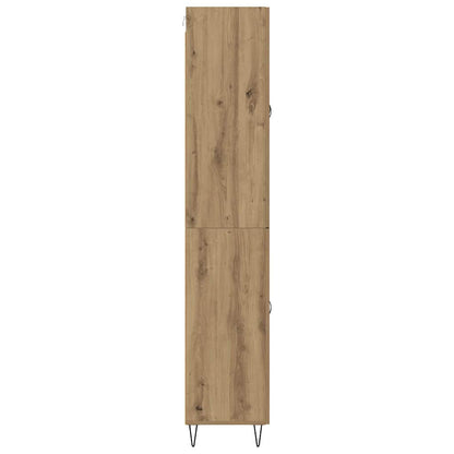 vidaXL Highboard 2 pcs Artisan Oak Engineered Wood and Glass