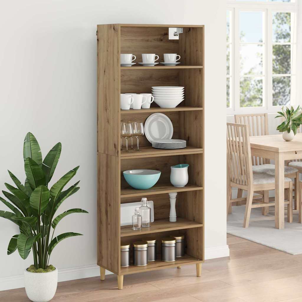vidaXL Highboard Artisan Oak 69.5 x 32.5 x 180 cm Engineered Wood