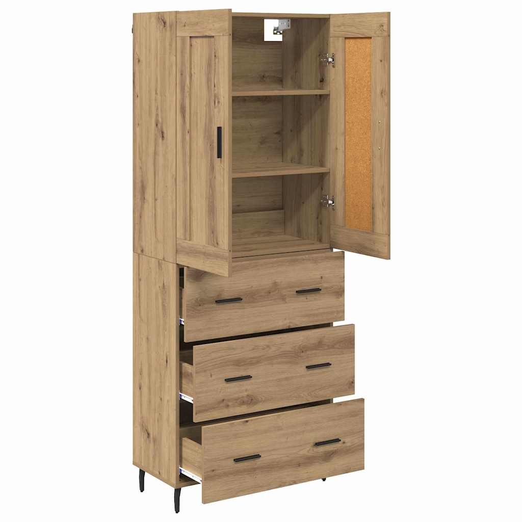 vidaXL Highboard 2 pcs Artisan Oak 69.5 x 34 x 180 cm Engineered Wood