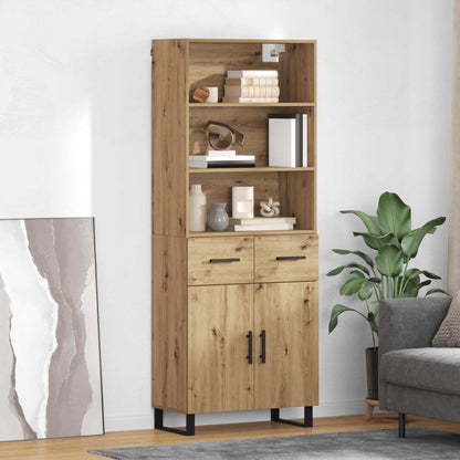 vidaXL Highboard with Drawer 2 pcs Artisan Oak Engineered Wood