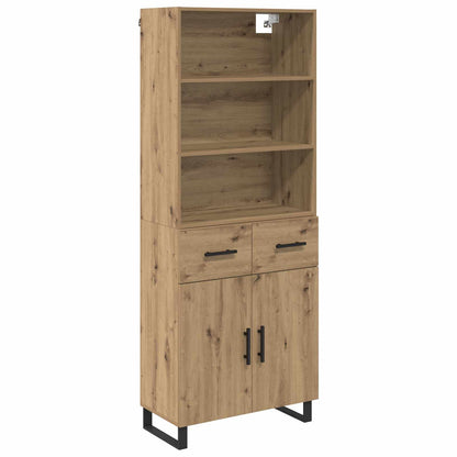 vidaXL Highboard with Drawer 2 pcs Artisan Oak Engineered Wood